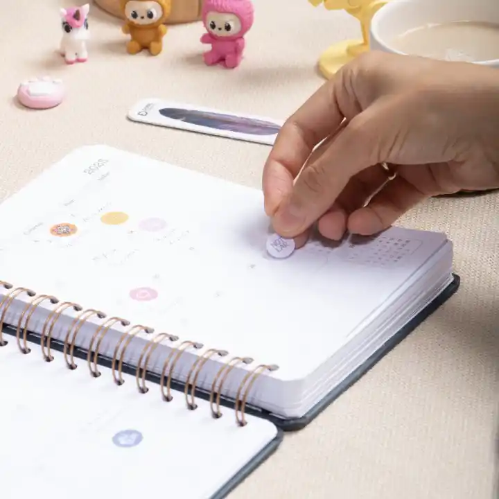 2025-2026 A5 Akademik Ajanda Spiralli Vegan Deri Kapak 16 Aylık - Antrasit