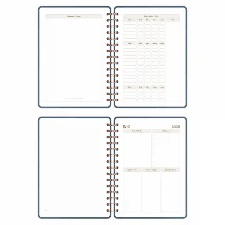 2025-2026 A5 Akademik Ajanda Spiralli Vegan Deri Kapak 16 Aylık - Antrasit