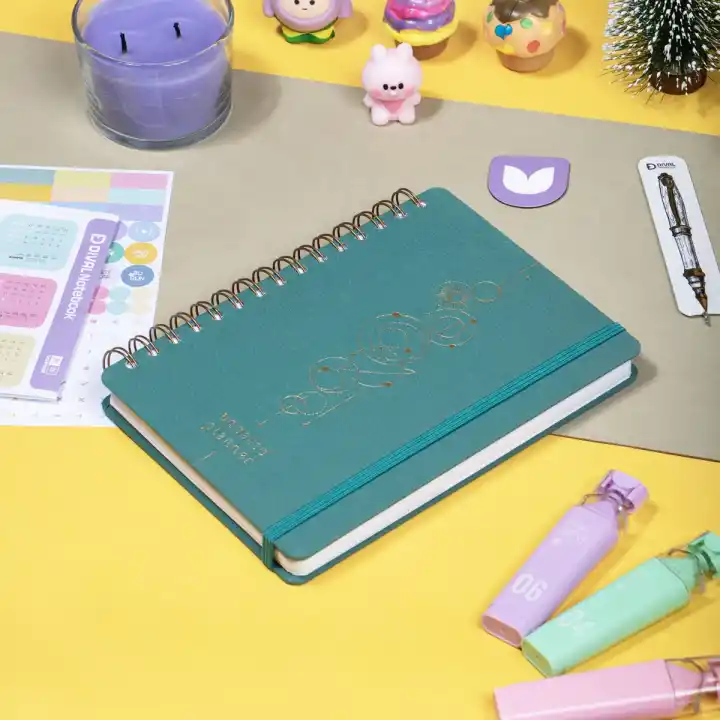A5 Süresiz Haftalık Planlayıcı Spiralli Kumaş Kapak - Turkuaz