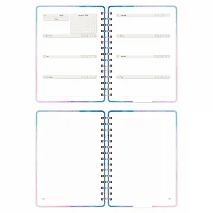 A5 Süresiz Haftalık Planlayıcı Spiralli Kuşe Kapak - Renklerin Dansı