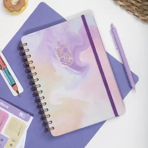 2025-2026 A5 Akademik Ajanda Spiralli Kuşe Kapak 16 Aylık - Renklerin Dansı