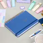 2025-2026 A5 Akademik Ajanda Spiralli Kumaş Kapak 16 Aylık - Mavi