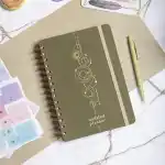 A5 Süresiz Haftalık Planlayıcı Spiralli Kumaş Kapak - Haki