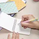 10x10 cm 3lü Meyve Desenli Karton Kapaklı Spiralli Cep Defteri Bloknot Not Defteri