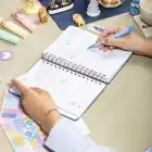 12li Öğretmenler Günü Akademik Ajanda Hediye Seti - 15x21 cm - Kumaş ve Vegan Deri