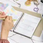 12li Tarihsiz Planlayıcı Ajanda Yılbaşı Hediye Seti - 15x21 cm - Kumaş Kapak