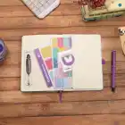 13,5x20 cm Mor Çiçekli Sert Kapak Noktalı Tarihsiz Dikişli Not Okul Defteri