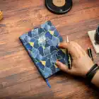 13,5x20 cm Mozaik Sert Kapak Noktalı Tarihsiz Dikişli Not Okul Defteri