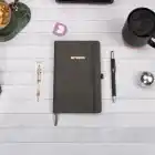 13x21 cm Füme Deri Sert Kapak Noktalı Tarihsiz Dikişli Not Okul Defteri