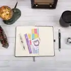 13x21 cm Füme Deri Sert Kapak Noktalı Tarihsiz Dikişli Not Okul Defteri