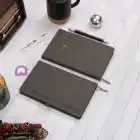 13x21 cm Füme Deri Sert Kapak Noktalı Tarihsiz Dikişli Not Okul Defteri