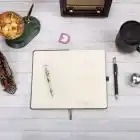 13x21 cm Füme Deri Sert Kapak Noktalı Tarihsiz Dikişli Not Okul Defteri