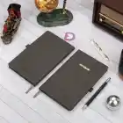 13x21 cm Füme Deri Sert Kapak Noktalı Tarihsiz Dikişli Not Okul Defteri