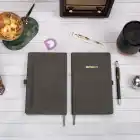 13x21 cm Füme Deri Sert Kapak Noktalı Tarihsiz Dikişli Not Okul Defteri