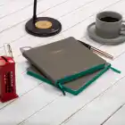 16,5x16,5 cm Füme Yumuşak Deri Kapak Noktalı Tarihsiz Dikişli Not Okul Defteri