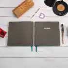 16,5x16,5 cm Füme Yumuşak Deri Kapak Noktalı Tarihsiz Dikişli Not Okul Defteri