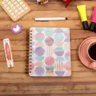 16,5x20 cm Ay Dede Sert Kapak Noktalı Tarihsiz Spiralli Not Okul Defteri