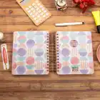 16,5x20 cm Ay Dede Sert Kapak Noktalı Tarihsiz Spiralli Not Okul Defteri