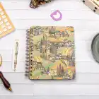 16,5x20 cm Şehir Sert Kapak Noktalı Tarihsiz Spiralli Not Okul Defteri