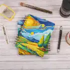 16,5x20 cm Van Gogh Sert Kapak Noktalı Tarihsiz Spiralli Not Okul Defteri