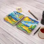 16,5x20 cm Van Gogh Sert Kapak Noktalı Tarihsiz Spiralli Not Okul Defteri