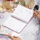 2025-2026 A5 Akademik Ajanda Spiralli Kumaş Kapak 16 Aylık - Kırmızı