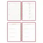 2025-2026 A5 Akademik Ajanda Spiralli Kumaş Kapak 16 Aylık - Kırmızı