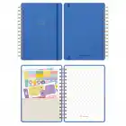 2025-2026 A5 Akademik Ajanda Spiralli Kumaş Kapak 16 Aylık - Mavi