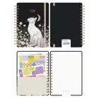 2025-2026 A5 Akademik Ajanda Spiralli Kuşe Kapak 16 Aylık - Yıldızlı Kedi