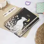 2025-2026 A5 Akademik Ajanda Spiralli Kuşe Kapak 16 Aylık - Yıldızlı Kedi