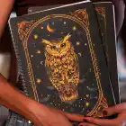 A4 Spiralli Karton Kapak 2’li Set Kareli Ders Programlı Not Okul Defteri - Mistik Serisi Baykuş ve Geyik