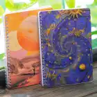 A5 Spiralli Karton Kapak 2li Set Kareli Ders Programlı Not Okul Defteri - Galaksi Serisi Vol. 2