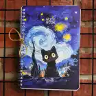 A5 Spiralli Karton Kapak 4lü Set 2 Kareli 2 Çizgili Ders Programlı Not Okul Defteri - Meow Kedi Serisi