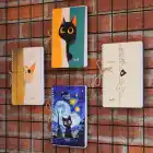 A5 Spiralli Karton Kapak 4lü Set 2 Kareli 2 Çizgili Ders Programlı Not Okul Defteri - Meow Kedi Serisi