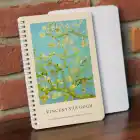 A5 Spiralli Karton Kapak 4lü Set Çizgili Ders Programlı Not Okul Defteri - Van Gogh Serisi