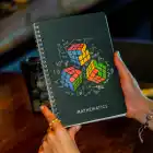 A5 Spiralli Karton Kapak 4lü Set Kareli Ders Programlı Not Okul Defteri - Akademi Serisi