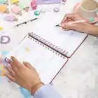 A5 Süresiz Haftalık Planlayıcı Spiralli Kumaş Kapak - Kırmızı