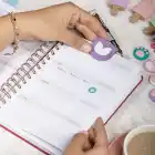 A5 Süresiz Haftalık Planlayıcı Spiralli Kumaş Kapak - Kırmızı