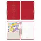 A5 Süresiz Haftalık Planlayıcı Spiralli Kumaş Kapak - Kırmızı