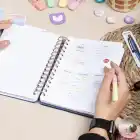 A5 Süresiz Haftalık Planlayıcı Spiralli Kumaş Kapak - Mavi