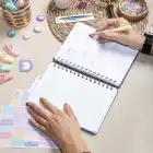 A5 Süresiz Haftalık Planlayıcı Spiralli Kumaş Kapak - Mavi