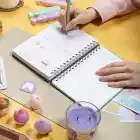 A5 Süresiz Haftalık Planlayıcı Spiralli Kumaş Kapak - Turkuaz