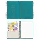 A5 Süresiz Haftalık Planlayıcı Spiralli Kumaş Kapak - Turkuaz