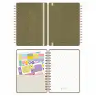 A5 Süresiz Haftalık Planlayıcı Spiralli Kumaş Kapak - Haki