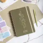 A5 Süresiz Haftalık Planlayıcı Spiralli Kumaş Kapak - Haki