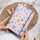 A5 Süresiz Haftalık Planlayıcı Spiralli Kuşe Kapak - Çiçek Bahçesi