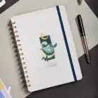 A5 Süresiz Haftalık Planlayıcı Spiralli Kuşe Kapak - Krem Deniz