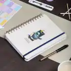 A5 Süresiz Haftalık Planlayıcı Spiralli Kuşe Kapak - Krem Deniz