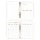 A5 Süresiz Haftalık Planlayıcı Spiralli Kuşe Kapak - Krem Deniz