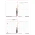 A5 Süresiz Haftalık Planlayıcı Spiralli Kuşe Kapak - Pembe Çizgili